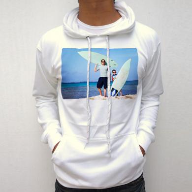 Pullover with hood, White L
